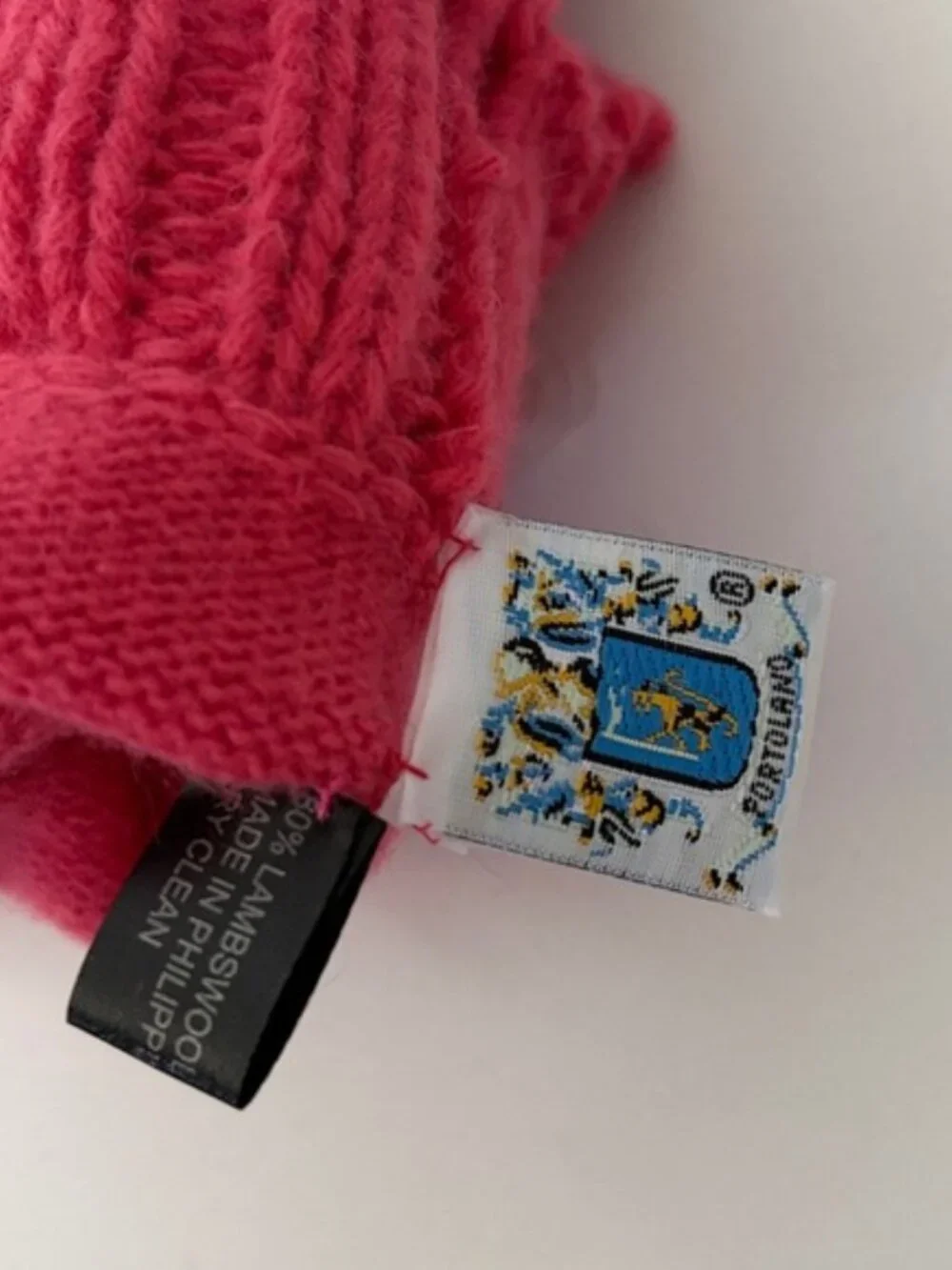 Portolano Lambswool Wool Gloves Pink New with tags